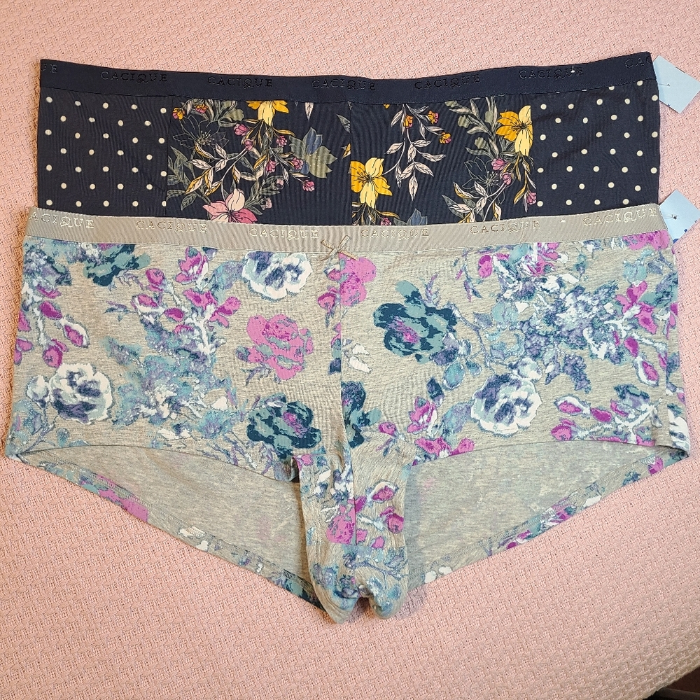 Cacique 2pk Signature Cotton Boyshort Panties Plus Size 26/28